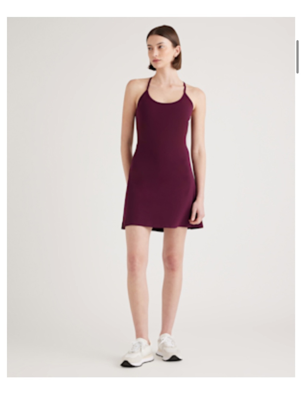 Quince Plum Strappy Mini Active Dress